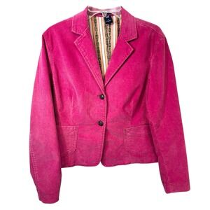 GAP Sz 16 Corduroy Blazer Jacket VTG Y2K Pink Lined Career Office Corpcore 1439